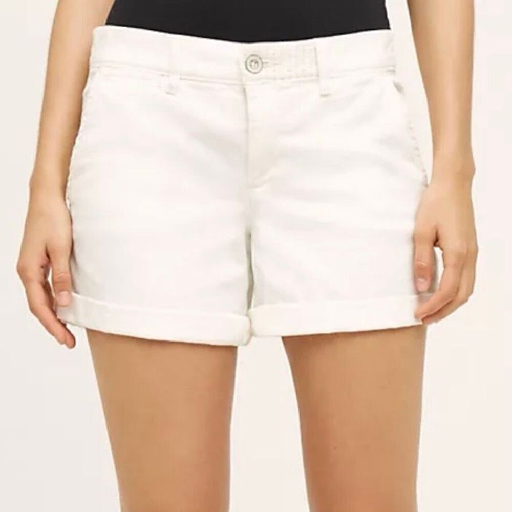 Anthropologie Pilcro NWT white chino rolled short size 25